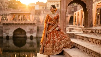 Indian bridal designer lehenga showcased at fashion show 2026