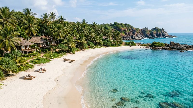 Pristine Indian beach with turquoise water and palm trees 2026