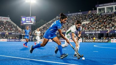 India hockey players celebrating a goal during FIH Pro League 2026 match