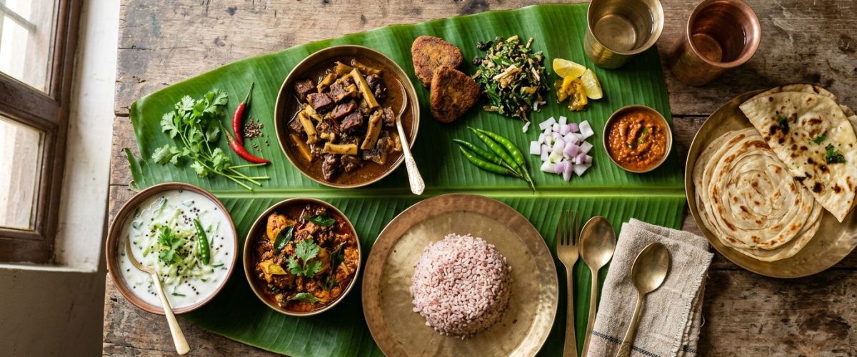 Traditional regional Indian cuisine dishes featuring diverse flavours and spices