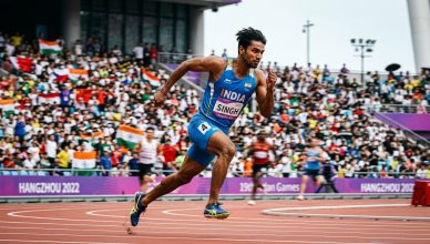 India athletics Asian Games 2026 - Indian sprinter on athletics track