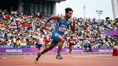 India athletics Asian Games 2026 - Indian sprinter on athletics track