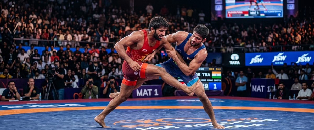 Indian wrestling 2026 WFI - wrestlers competing on mat