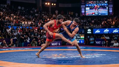 Indian wrestling 2026 WFI - wrestlers competing on mat