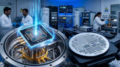 Quantum computer circuit board and semiconductor chip representing India's science breakthroughs in 2026
