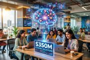 Sarvam AI startup office celebrating $350 million funding milestone