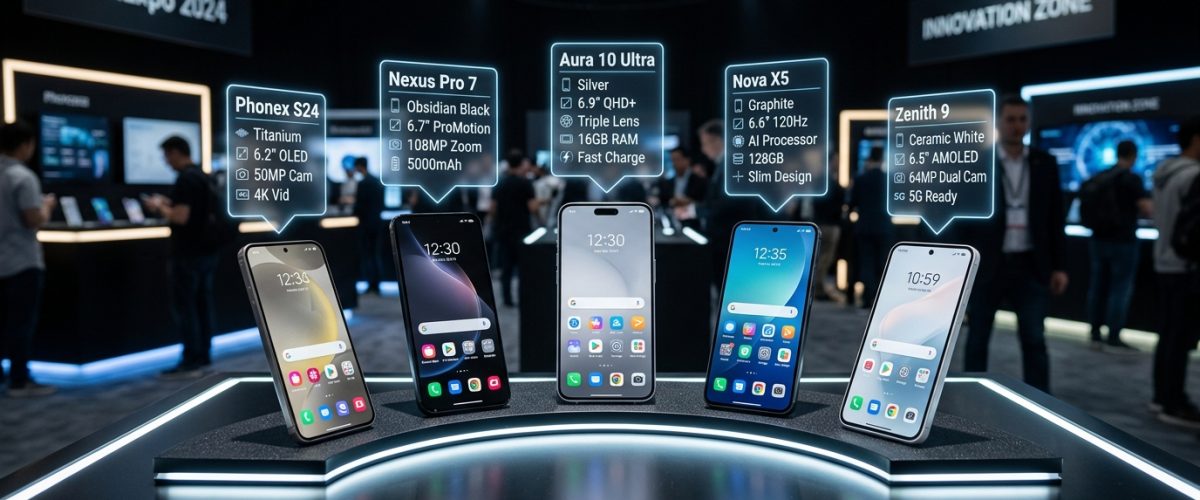 Five anticipated smartphones for India May 2026 launch displayed on premium showcase
