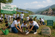 Earth Day 2026 India climate action tree planting solar energy wind turbines