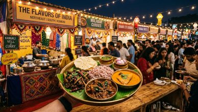 Indian food festival showcasing diverse regional cuisines from Northeast, Chettinad, and Konkani traditions