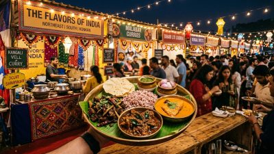 Indian food festival showcasing diverse regional cuisines from Northeast, Chettinad, and Konkani traditions