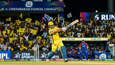 Shreyas Iyer batting aggressively in Punjab Kings jersey during IPL 2026 match at Chandigarh