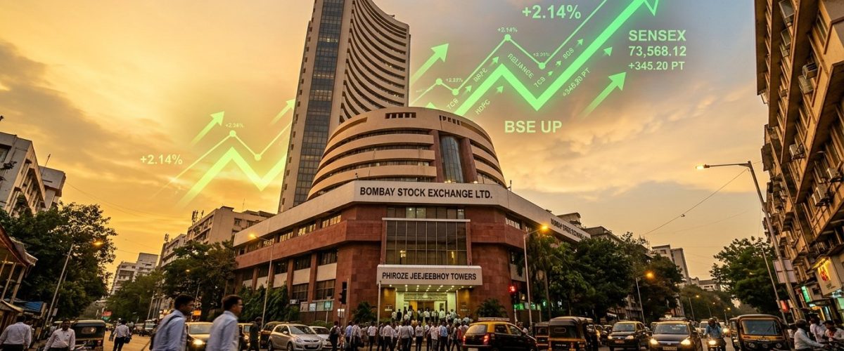 Indian stock market rally - Sensex surges 1200 points at BSE on 1 April 2026