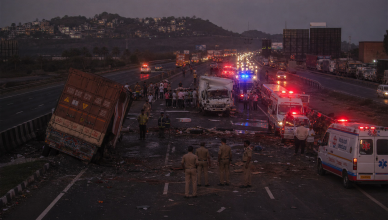 13 killed in Palghar highway accident as engagement-bound tempo collides with container truck on Mumbai Ahmedabad highway