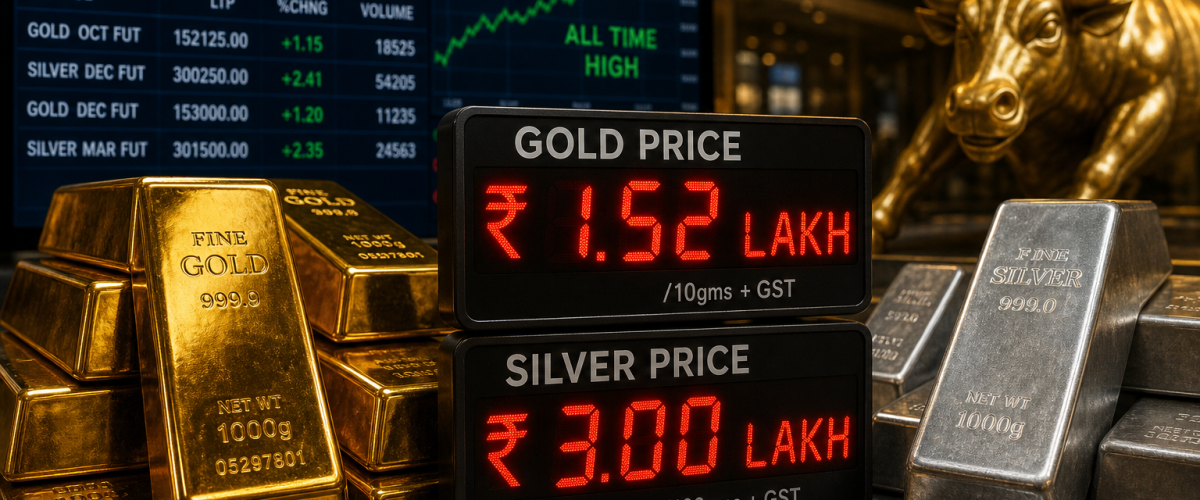 Gold Shatters All Records in India as Price Crosses Rs 1.52 Lakh Per 10 Grams and Silver Breaches Rs 3 Lakh Per Kg for First Time in History