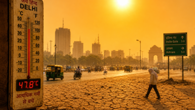 India heatwave 2026 with temperatures above 47 degrees in Maharashtra cities