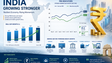 India economic growth chart showing services PMI expansion and business indicators