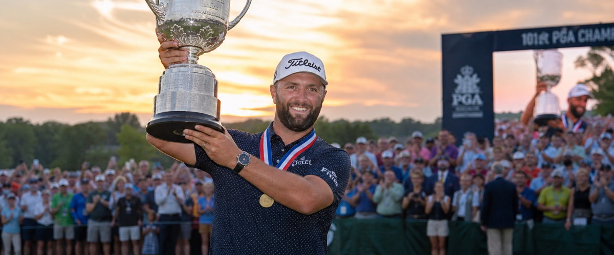Aaron Rai Indian-origin golfer wins PGA Championship 2026 lifting Wanamaker Trophy first Englishman in 107 years