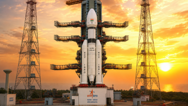 ISRO HLVM3 rocket on launch pad at Sriharikota for Gaganyaan uncrewed mission 2026