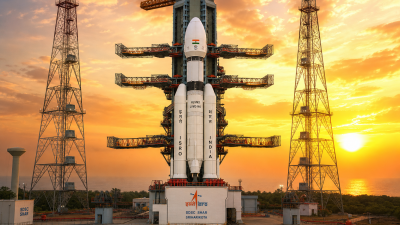 ISRO HLVM3 rocket on launch pad at Sriharikota for Gaganyaan uncrewed mission 2026