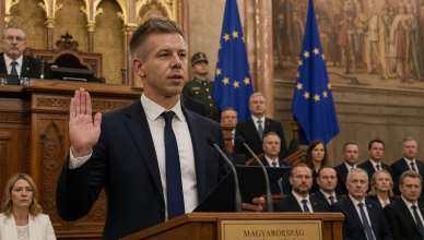 Peter Magyar being sworn in as Hungary new Prime Minister at Parliament in Budapest