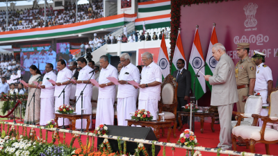 VD Satheesan sworn in as Kerala Chief Minister with 20 member cabinet at Thiruvananthapuram Central Stadium