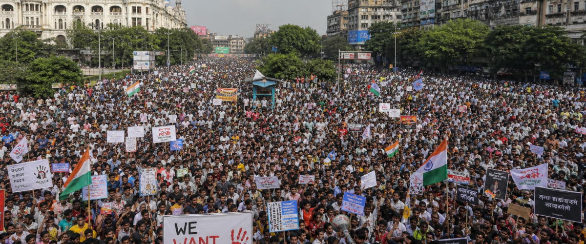 Mamata Banerjee Leads Massive Sit-In Protest in Kolkata Over Post-Poll Violence and Attacks on TMC Leaders