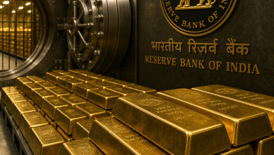 Gold reserves in secure vault representing RBI's gold holdings amid controversy