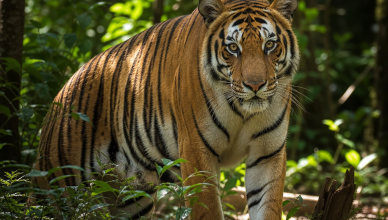 Bengal tiger in forest as India prepares first cross-border translocation to Cambodia