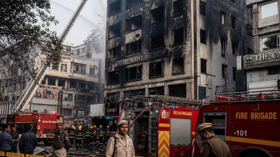 Fire damage at Flourish Stays hotel in Malviya Nagar South Delhi after deadly blaze