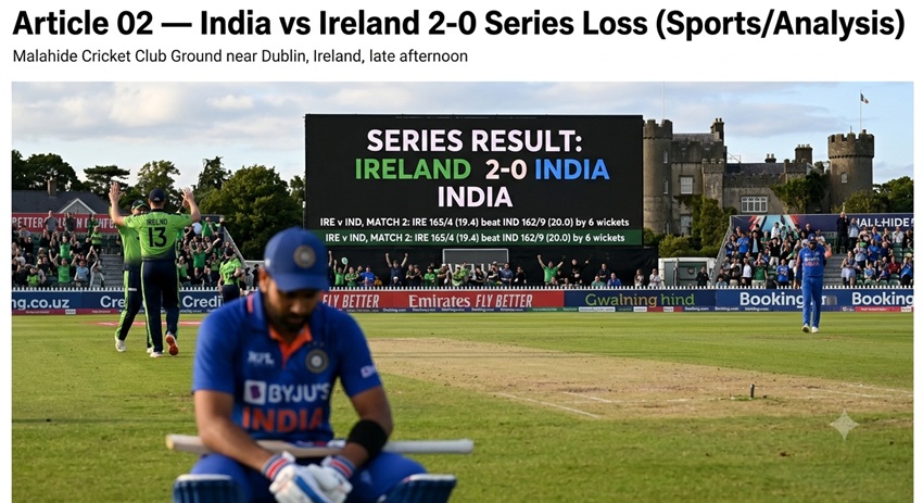 India vs Ireland 2-0 Series Loss