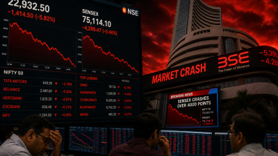 Sensex and Nifty crash on Bombay Stock Exchange screens
